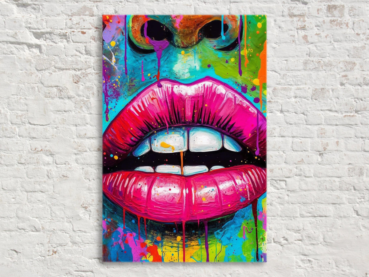Neon Lips Pop Art Digital Download
