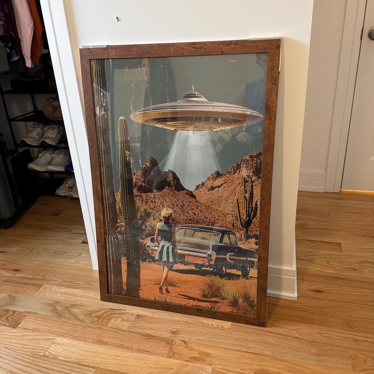 Desert Abduction Vintage UFO Digital Art