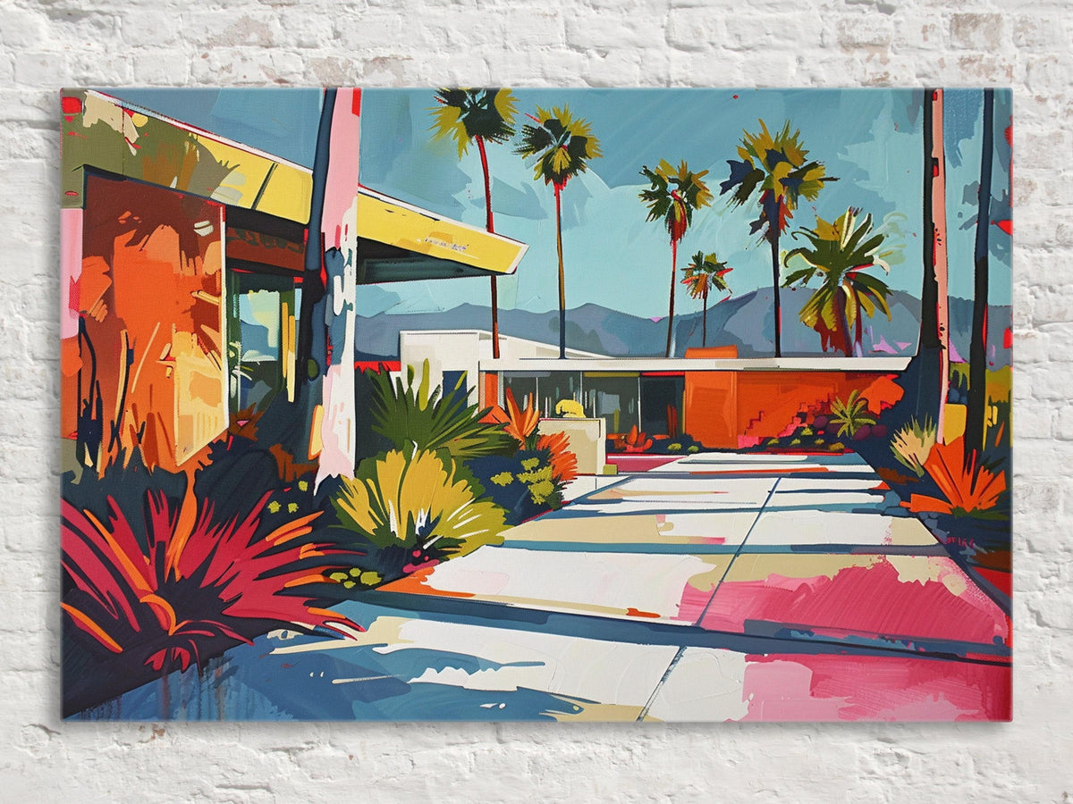 Mid Century Palm Springs Architecture Digital Artwork