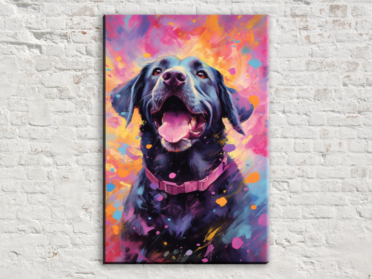 Vibrant Black Lab Splash Digital Art