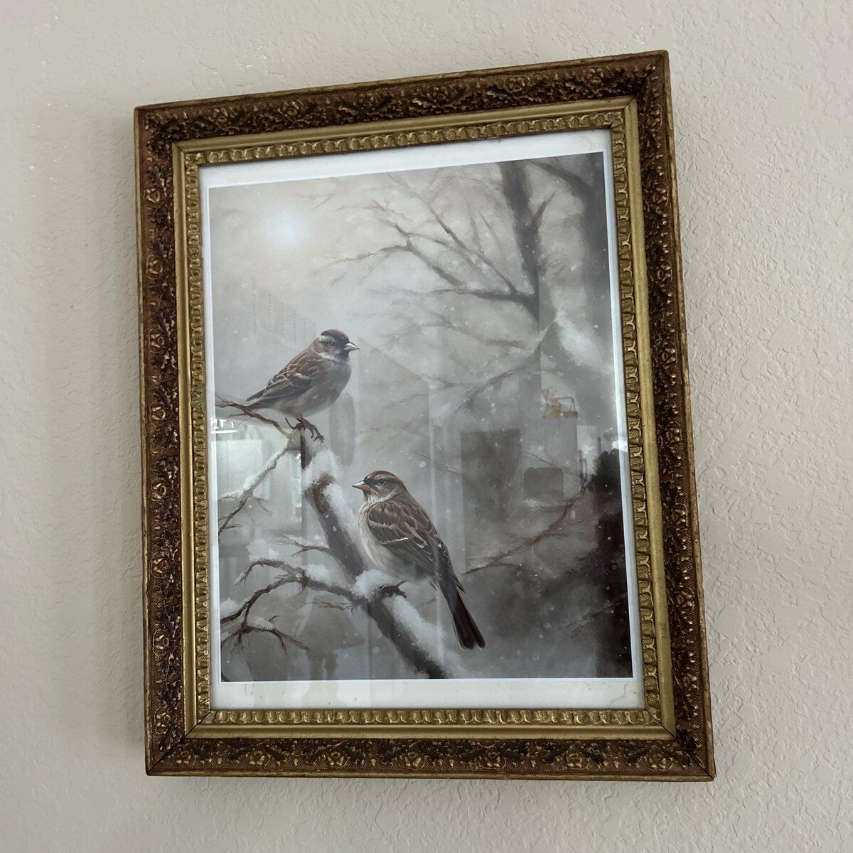 Winter Sparrows Digital Art