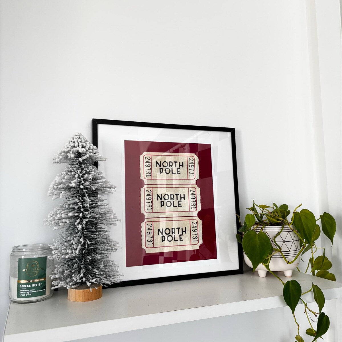 North Pole Vintage Ticket Digital Artwork