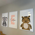 Safari Animals Personalized Nursery Digital Artwork Trio