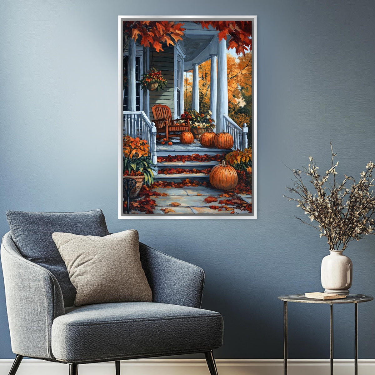 Autumn Porch Pumpkin Patch Digital Art