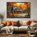Autumn Cabin in the Woods Digital Art