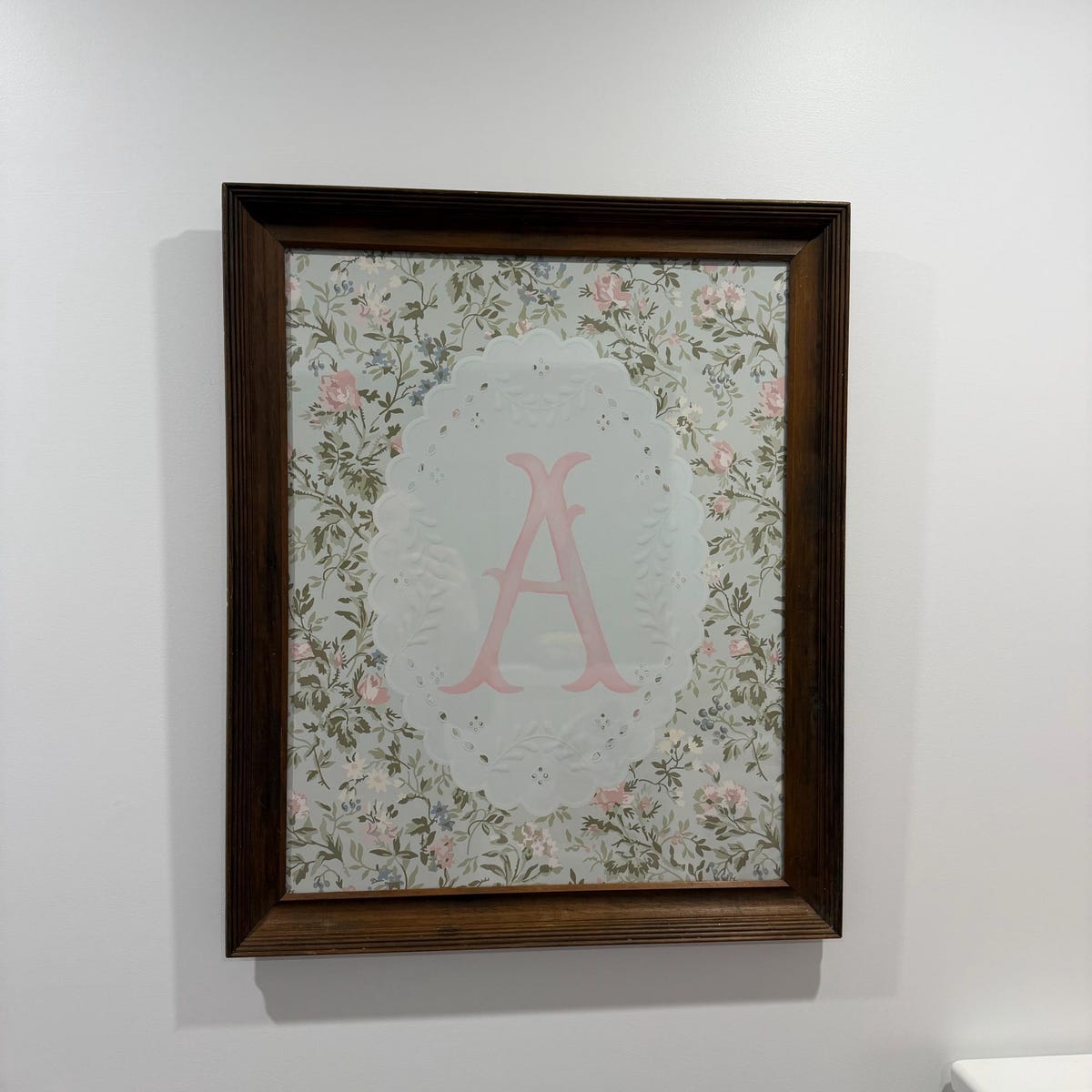 Vintage Floral Monogram Letter A Digital Download