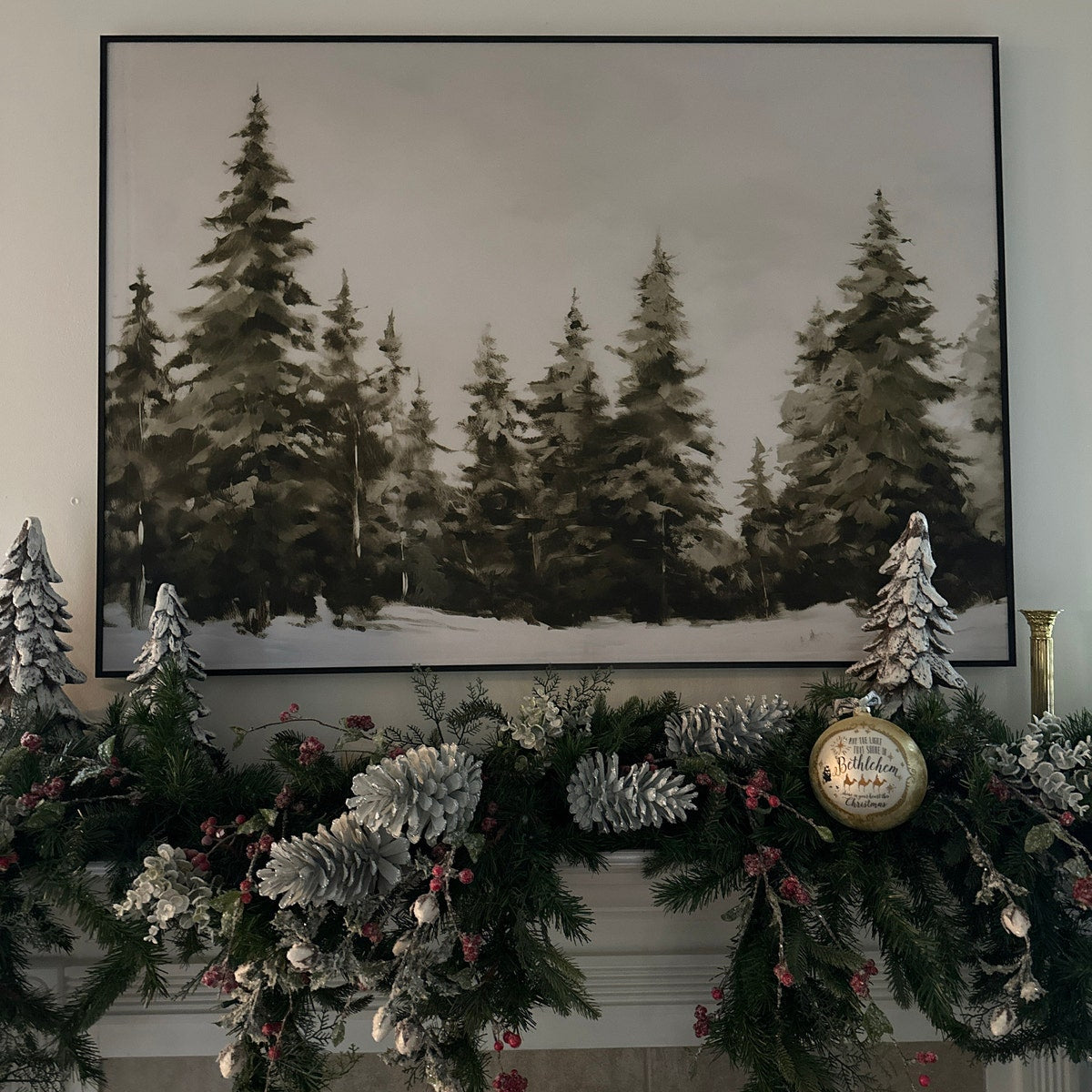 Snowy Pine Forest Digital Artwork